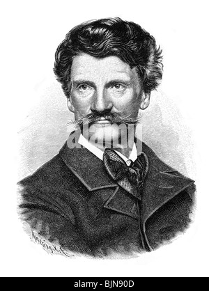 Piloty, Karl von, 1.10.1826 - 21.7.1886, pittore tedesco, ritratto, incisione in legno di Theodor Knesing, 19th secolo, , Foto Stock