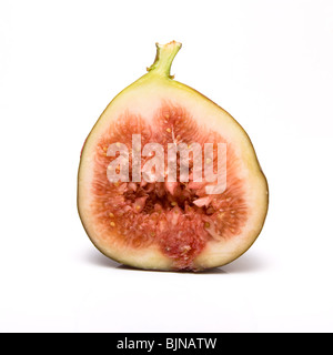 Affettato mature figura dal punto di vista basso isolata contro uno sfondo bianco. Foto Stock