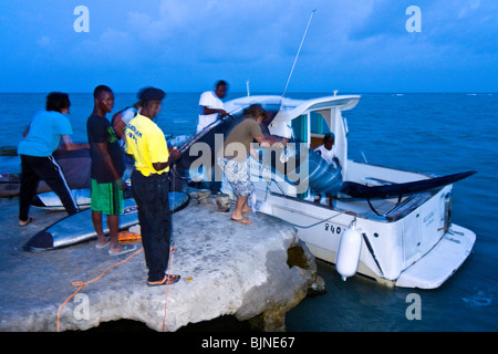 Haiti, provincia Sud, Les Cayes. Barca a Port Morgan. Foto Stock