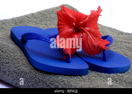 Close-up di flip flop sandali Foto Stock