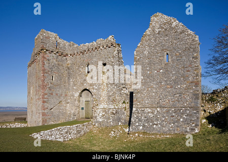 Il castello di Weobley rovine sulla Penisola di Gower, South Wales, Regno Unito Foto Stock