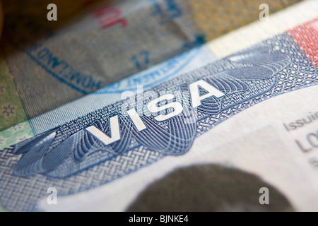 Stati Uniti visto di viaggio Foto Stock