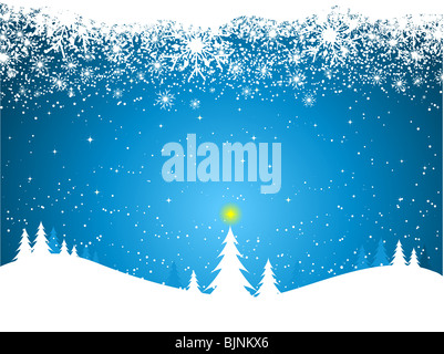 Scena invernale con bordo nevoso Foto Stock