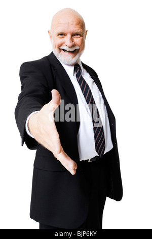 Ritratto di imprenditore con mano tesa Foto Stock