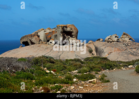 Remarkable Rocks formano un grappolo di massi di granito su Kangaroo Island, Parco Nazionale di Flinders Chase, Sud Australia Foto Stock