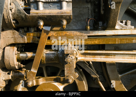 Dettaglio da 60009 'Unione del Sud Africa', un LNER Classe A4 locomotiva a vapore a Crewe, Cheshire, Regno Unito Foto Stock