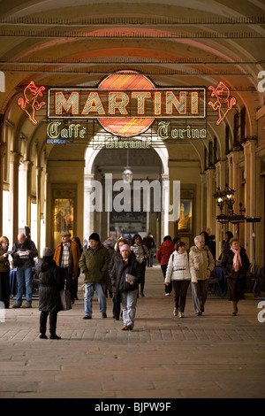 L'Italia, Piemonte, Torino, Torino storico ristorante cafe, la Galleria di Piazza San Carlo, segno martini Foto Stock