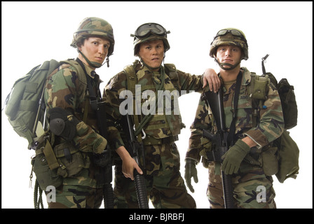 I soldati in posa con armi Foto Stock