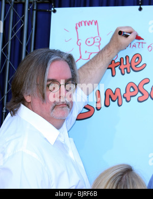 MATT GROENING PRIMO GIORNO DI RILASCIO DI THE SIMPSONS TIMBRI US Postal Service CENTURY CITY LOS ANGELES CA USA 07 Maggio 2009 Foto Stock
