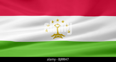 Alta risoluzione bandiera del Tagikistan Foto Stock