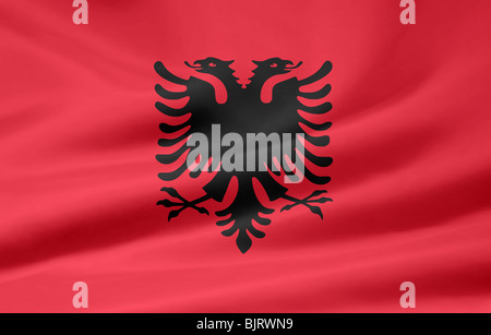 Grande bandiera di Albania Foto Stock