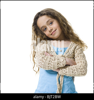 Ragazza giovane azienda globo terrestre Foto Stock