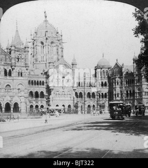 Victoria Terminus stazione ferroviaria, Bombay, India 1903.Artista: Underwood & Underwood Foto Stock