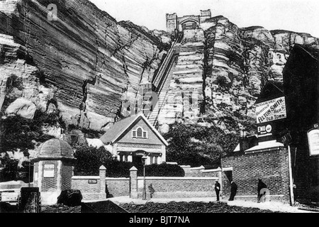 East Hill ascensore, Hastings, East Sussex, nei primi anni del XX secolo. Artista: sconosciuto Foto Stock