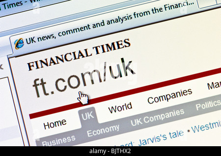 Macro screenshot di FT.com - Il sito del Financial Times (FT) giornale. Solo uso editoriale. Foto Stock