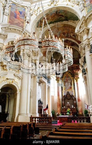 Praga, Repubblica Ceca - Interno di Praga è la chiesa di San Nicola Foto Stock