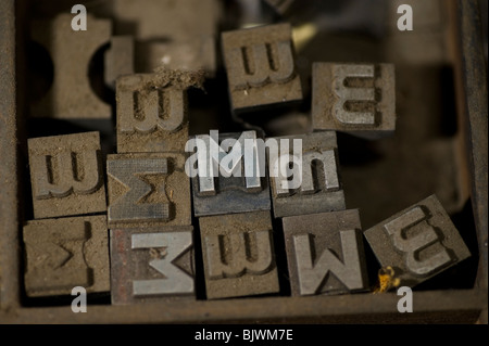 La lettera M carattere tipografico Foto Stock