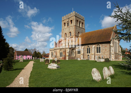 Gran Bretagna Inghilterra North Essex grande Tey chiesa St Barnabus c 1150 ANNUNCIO Foto Stock