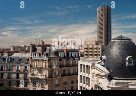 Parigi, Francia, all'esterno, Top of Buildings, che mostra l'architettura vecchia e nuova, gli edifici della città, la vista sulla città di parigi, la vista generale di parigi in estate Foto Stock