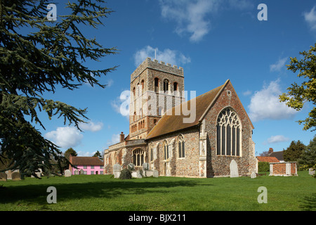 Gran Bretagna Inghilterra Essex grande Tey chiesa St Barnabus c 1150 ANNUNCIO Foto Stock