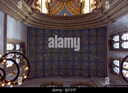 I soffitti decorativi in St Edmundsbury Cathedral Bury St Edmunds Suffolk Foto Stock