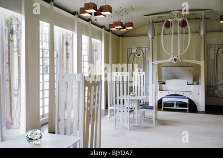 Charles Rennie Mackintosh, casa per un amante dell'arte, la Stanza della Musica, Glasgow, Scozia Foto Stock