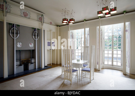 Charles Rennie Mackintosh, casa per un amante dell'arte, la Stanza della Musica, Glasgow, Scozia Foto Stock