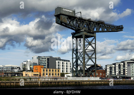 Stobcross gru / Finnieston gru / Clydeport gru, Pacific Quay, sul fiume Clyde, Glasgow, Scozia Foto Stock