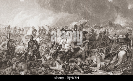 La battaglia di Waterloo. La carica decisiva delle guardie, 18 Giugno, 1815. Da Inglese e storia scozzese, pubblicato 1882. Foto Stock