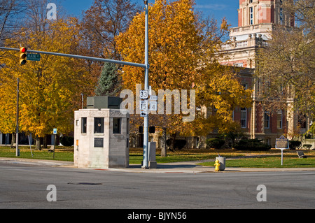 Gosen stand di polizia sulla Lincoln Highway in Gosen, Indiana Foto Stock