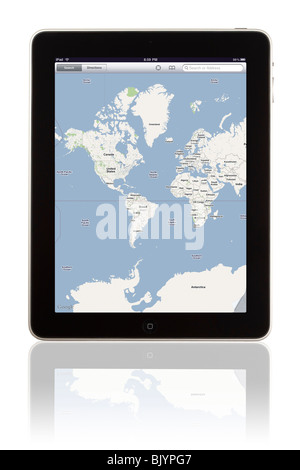 Un computer tablet iPad la visualizzazione dell'applicazione Mappe Foto Stock