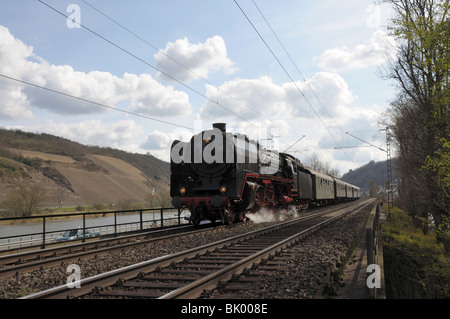 Storico treno a vapore in Germania Foto Stock