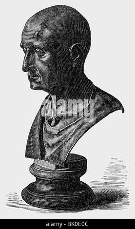 Scipio Africanus, Publius Cornelius, 235 - 183 a.C., generale e politico romano, ritratto, incisione in legno, 19th secolo, dopo busto, Museo Nazionale di Napoli, , Foto Stock