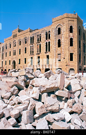 Edifici abbandonati, Beirut, Libano. Foto Stock