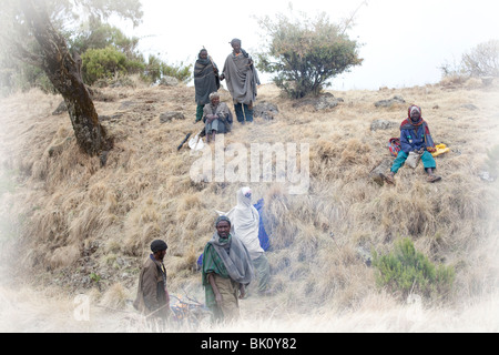 Cacciatori, Simien parco nazionale, Etiopia Foto Stock