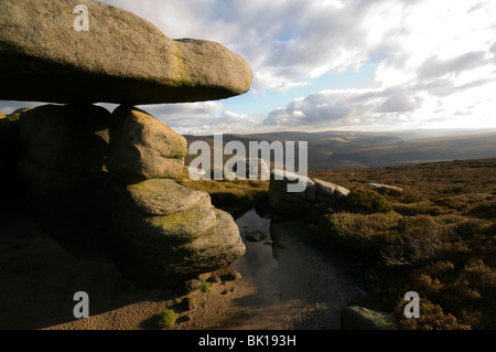 Parte superiore della valle del Derwent da cavallo pietre, Howden Mori, Peak District, Derbyshire, England, Regno Unito Foto Stock