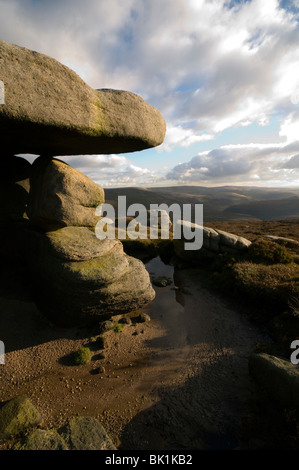 Parte superiore della valle del Derwent da cavallo pietre, Howden Mori, Peak District, Derbyshire, England, Regno Unito Foto Stock