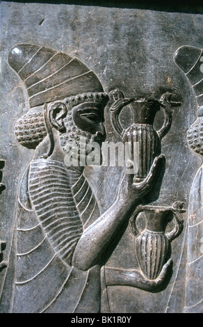 Il sollievo di Siri o lidi, la Apadana, Persepolis, Iran Foto Stock