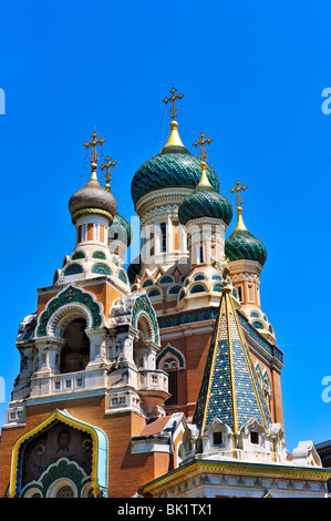 Saint Nicolas chiesa ortodossa russa, Nice, Francia. Foto Stock