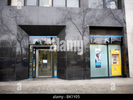 La Caixa Bank, filiale a Barcellona Foto Stock