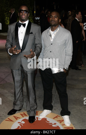 P. Diddy AKA SEAN PUFFY PETTINI & Kanye West Vanity Fair PARTY 2007 MORTONS HOLLYWOOD LOS ANGELES STATI UNITI D'AMERICA 25 Febbraio 2007 Foto Stock