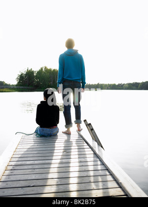 Matura alla fine di un dock Foto Stock