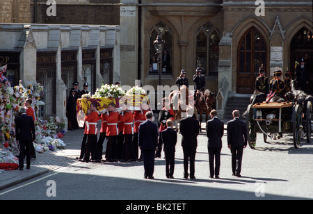 Il funerale della principessa Diana presso l'Abbazia di Westminster, Londra, Gran Bretagna. Foto Stock