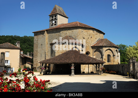 Romana chiesa bizantina di San Giovanni Battista, St. Jean de Cole, Dordogne, Francia, Europa Foto Stock