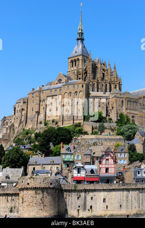 Mont Saint-Michel, Sito Patrimonio Mondiale dell'UNESCO, in Normandia, Francia, Europa Foto Stock