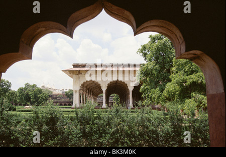 Diwan i-am Hall o Hall of Audience al Forte Rosso in Agra, India Foto Stock