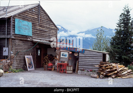 Bed and Breakfast Il ristorante di atterraggio, arresto carrello e il Cafe, alla Cooper Landing, Alaska Foto Stock