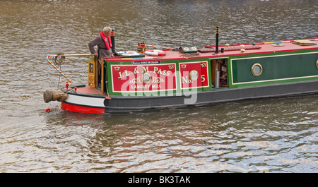 Canali in barca sul fiume Ouse York Foto Stock