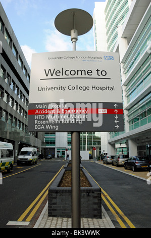 University College London Hospital segno England Regno Unito Foto Stock
