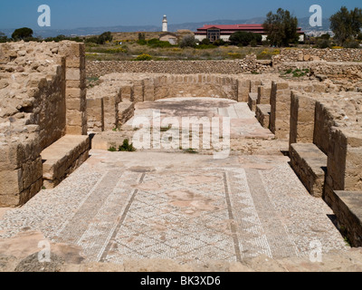Mosaici a Paphos parco archeologico, Cipro Europa Foto Stock